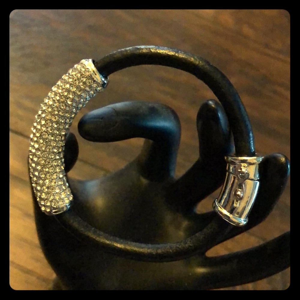 Black and rhinestone Bangle